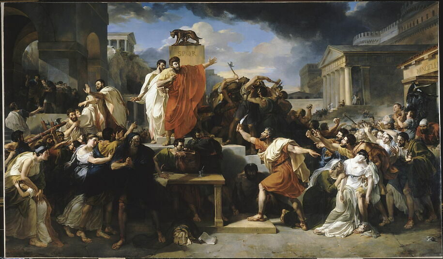 Painting of Verginius killing his daughter in the Roman Forum