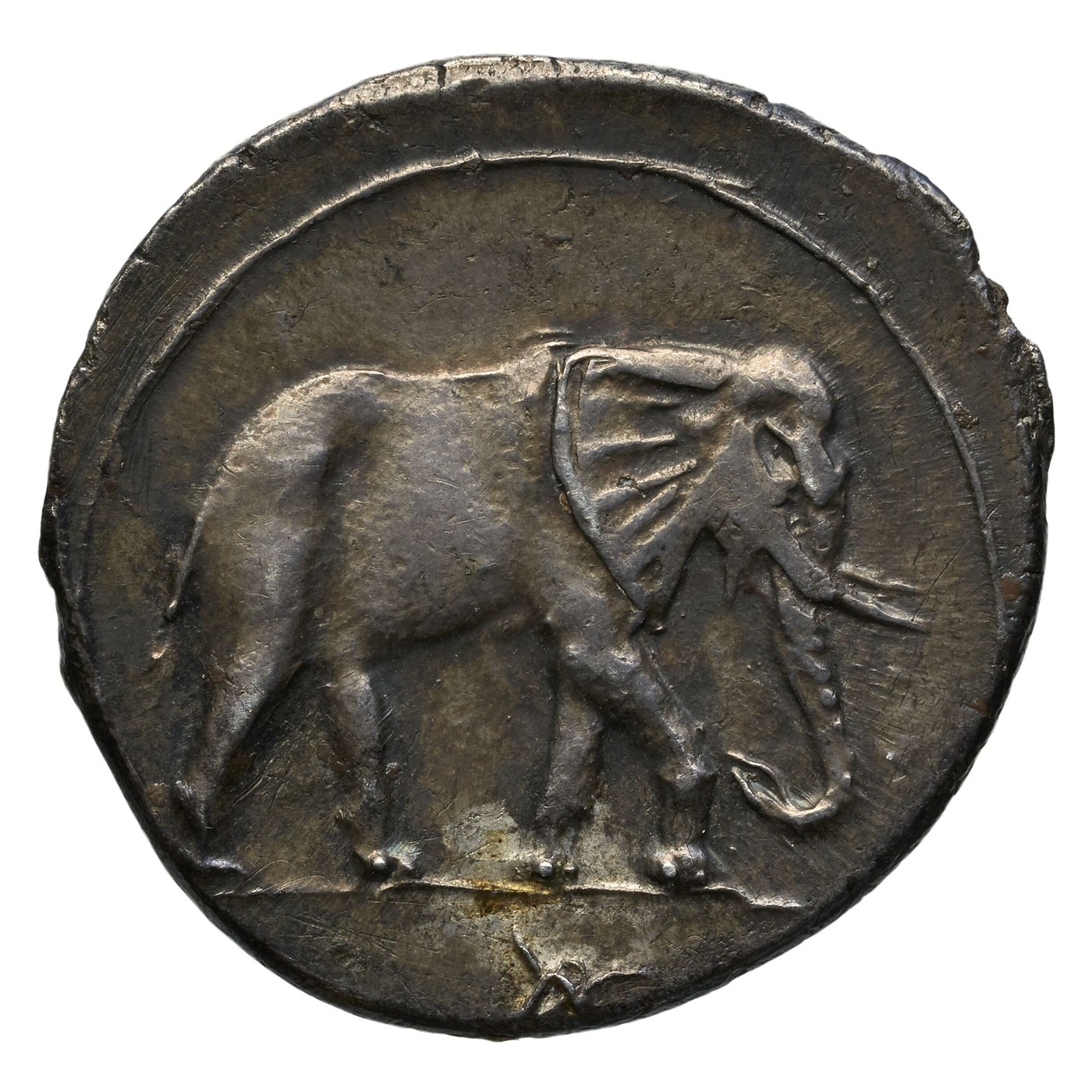Authentic silver didrachm of King Jugurtha of Numidia