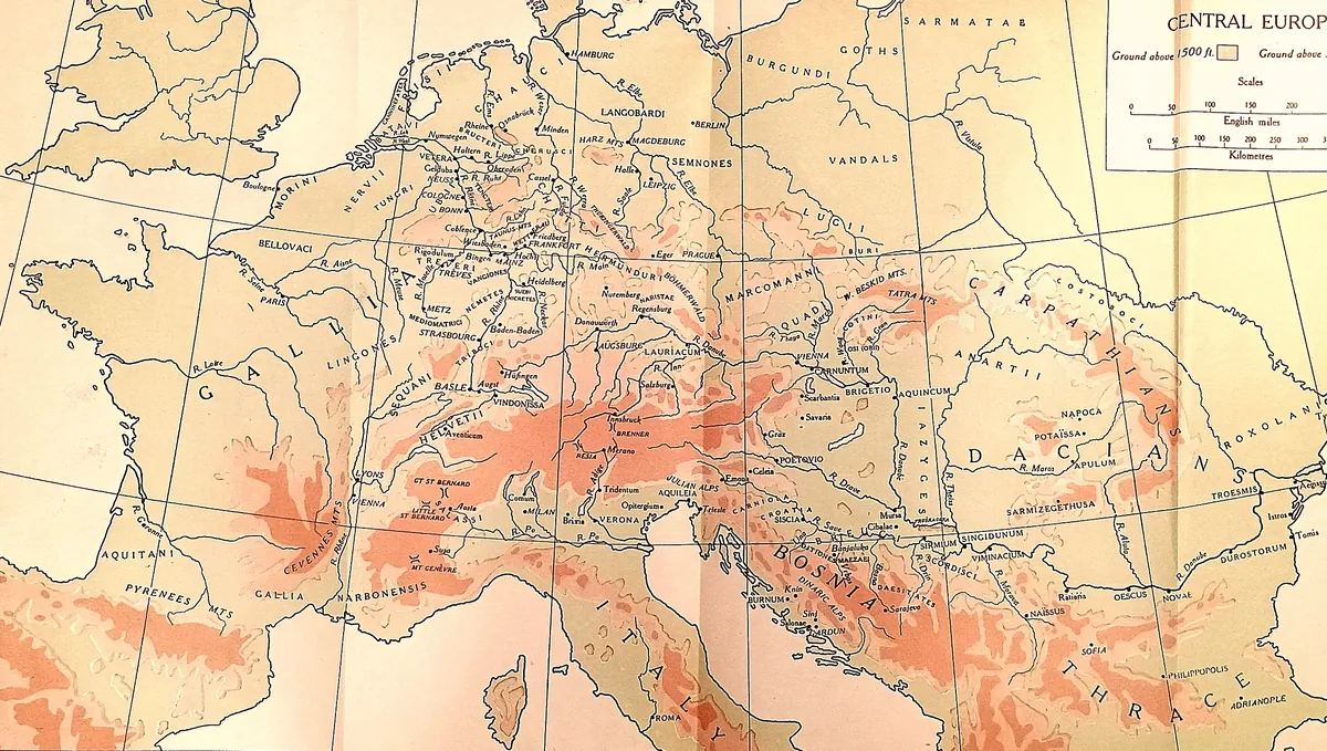 Cambridge Ancient History map plate: Central Europe