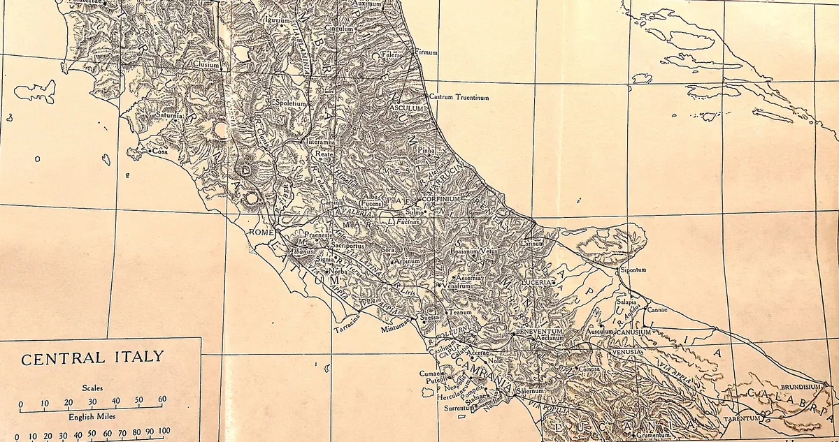 Cambridge Ancient History map plate: Central Italy