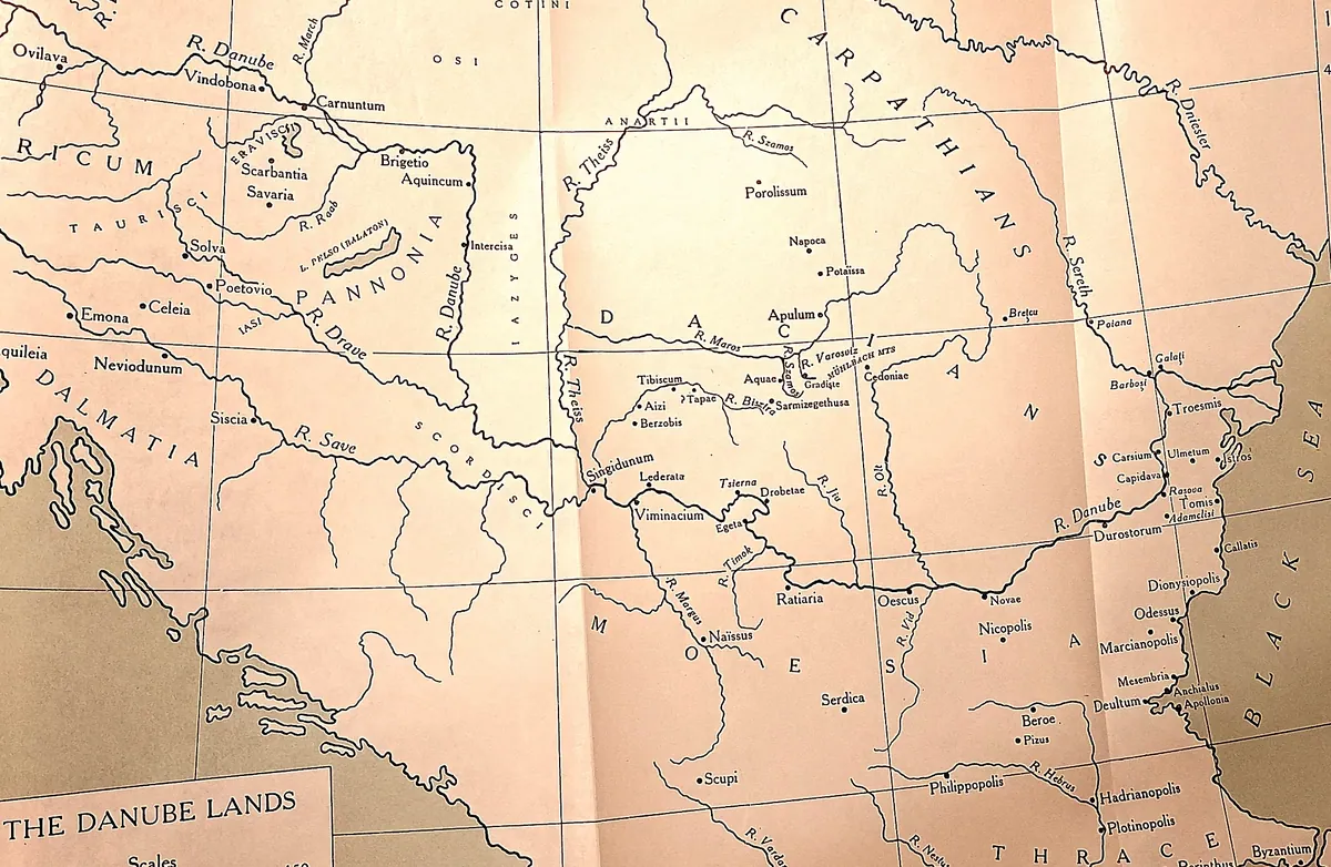 Cambridge Ancient History map plate: The Danube Lands