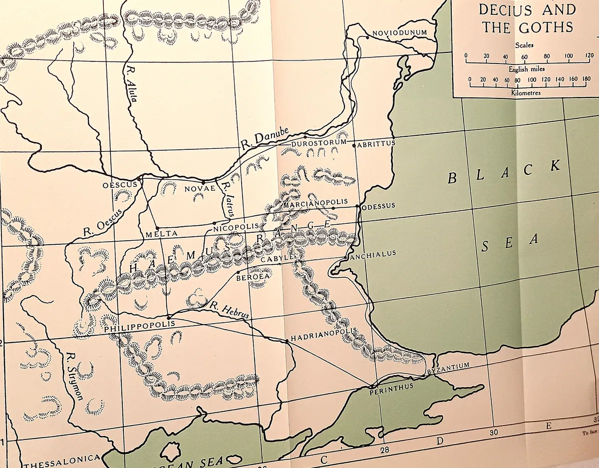 Cambridge Ancient History map plate: Decius and the Goths