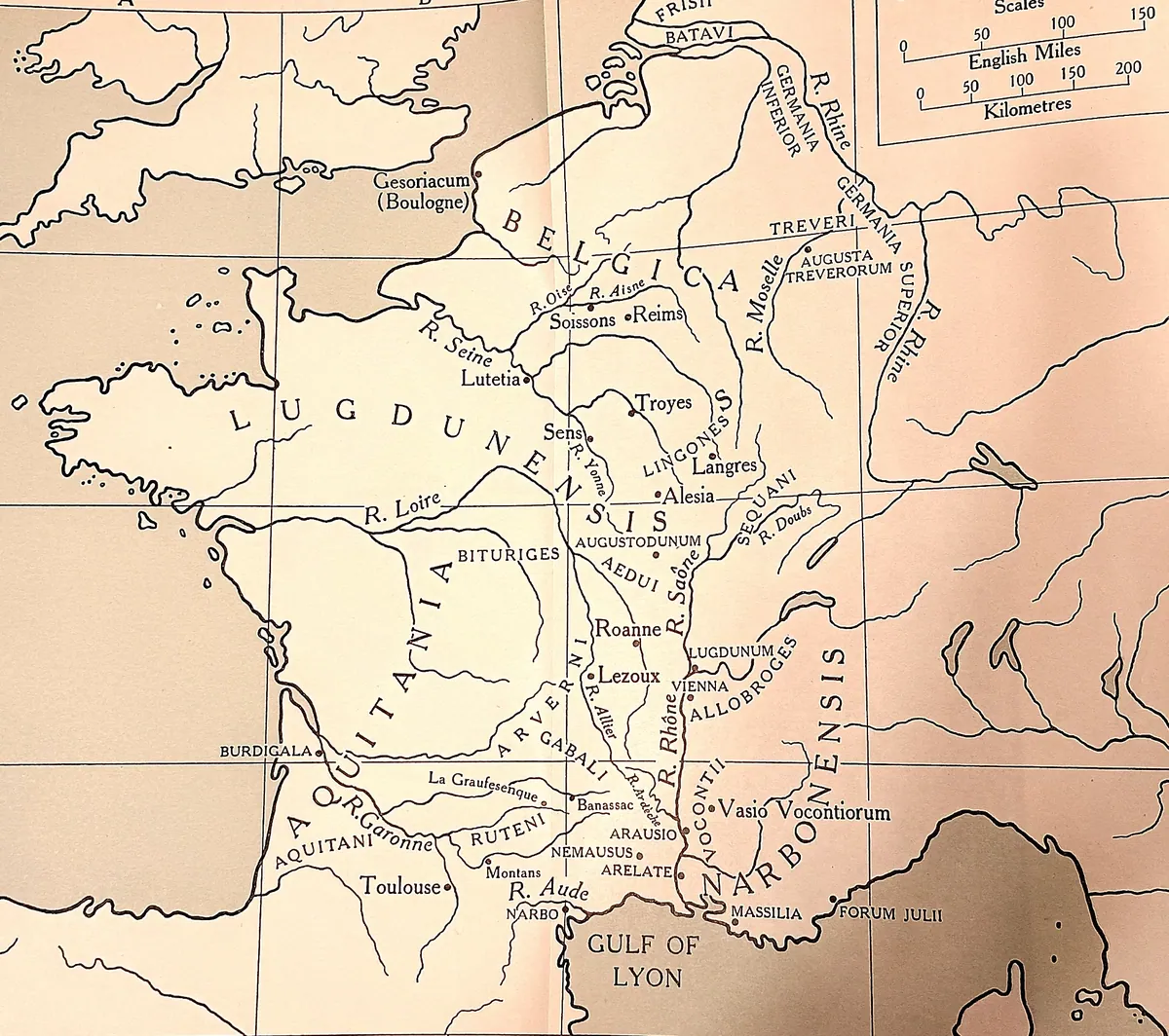 Cambridge Ancient History map plate: Gaul