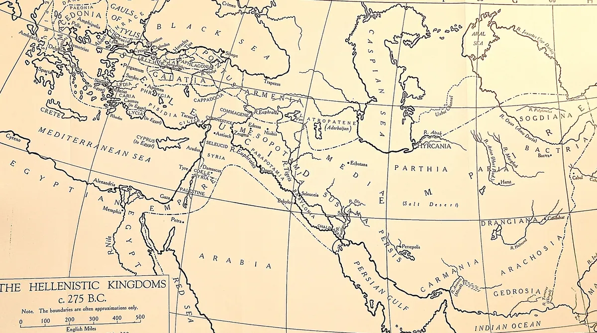 Cambridge Ancient History map plate: The Hellenistic Kingdoms c. 275 B.C.