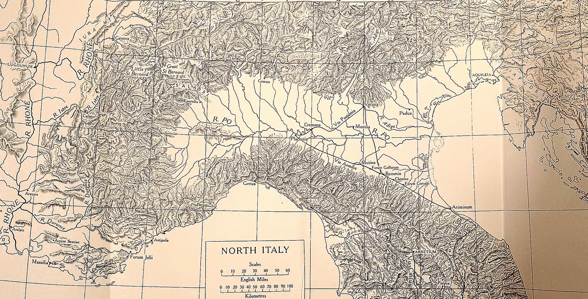 Cambridge Ancient History map plate: North Italy