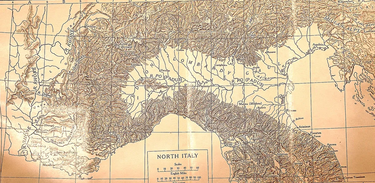 Cambridge Ancient History map plate: North Italy