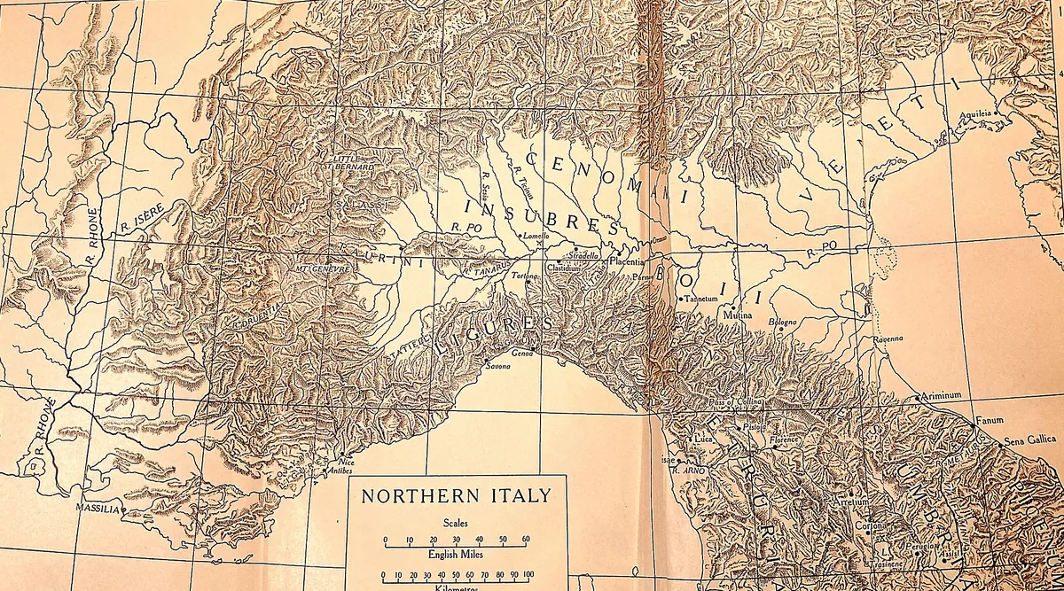 Cambridge Ancient History map plate: Northern Italy
