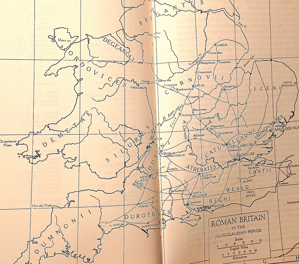 Cambridge Ancient History map plate: Roman Britain in the Julio-Claudian Period