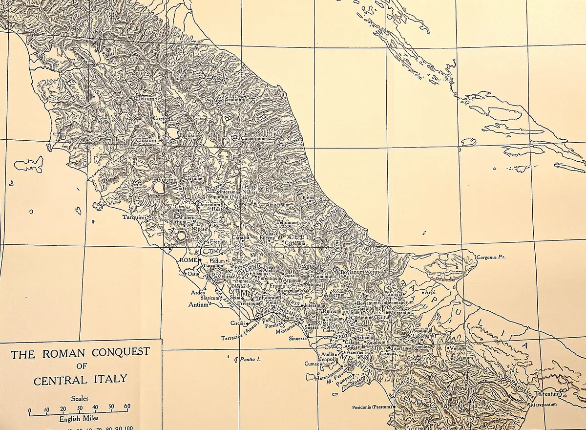 Cambridge Ancient History map plate: The Roman Conquest of Central Italy