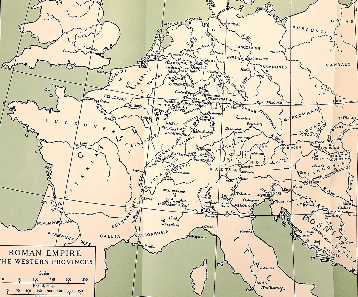 Cambridge Ancient History map plate: Roman Empire: The Western Provinces