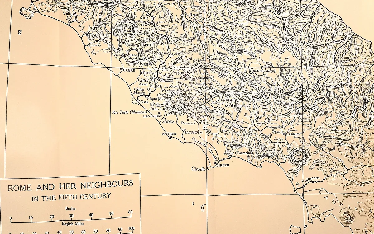 Cambridge Ancient History map plate: Rome and her Neighbours in the Fifth Century