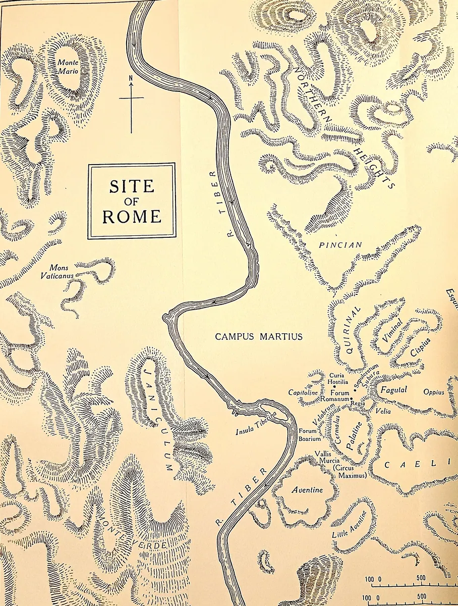 Cambridge Ancient History map plate: Site of Rome