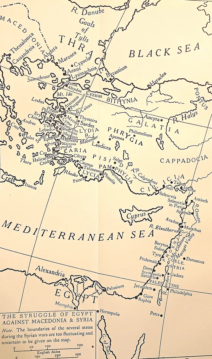 Cambridge Ancient History map plate: The Struggle of Egypt against Macedonia and Syria
