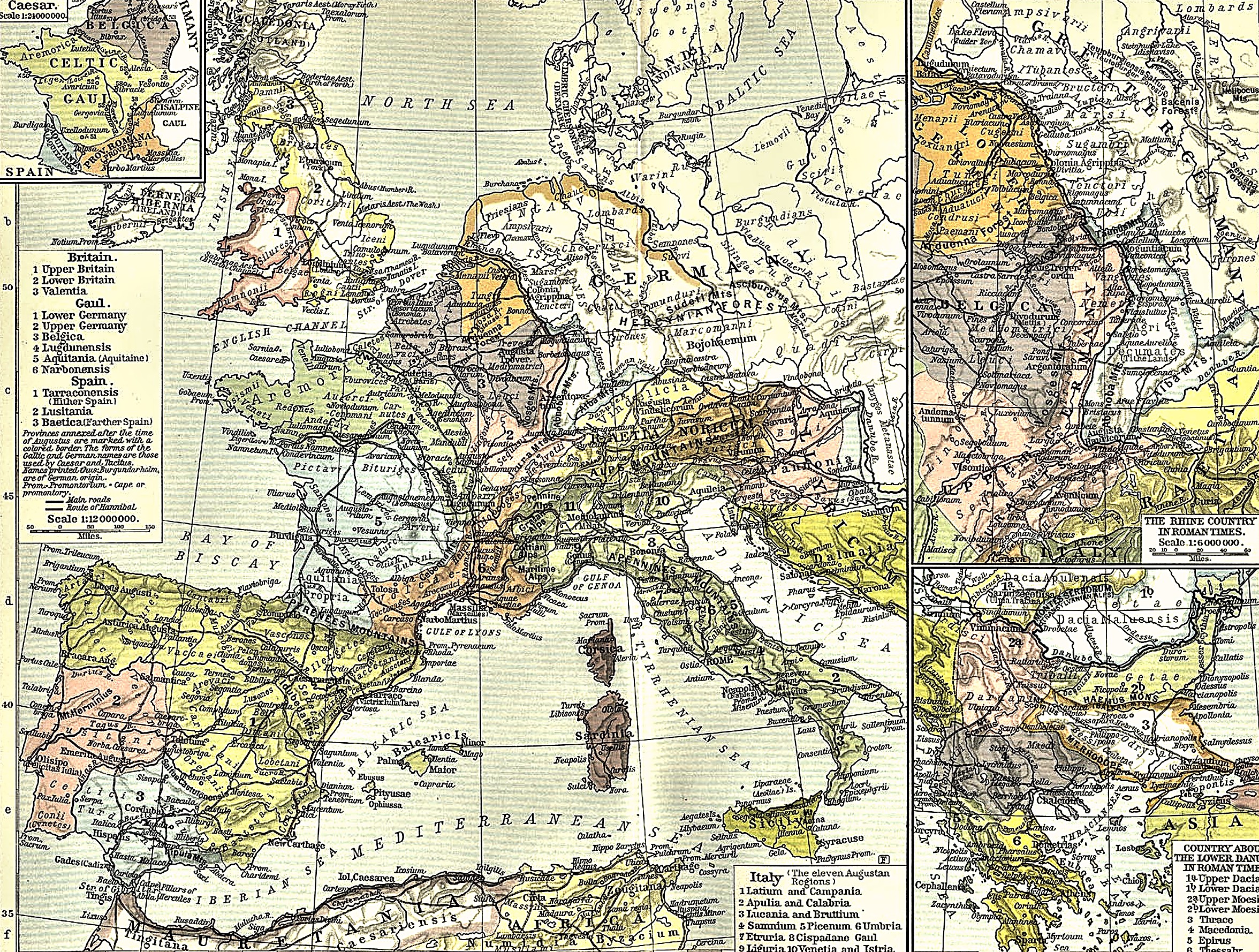 Reference map of the European provinces of the Roman Empire