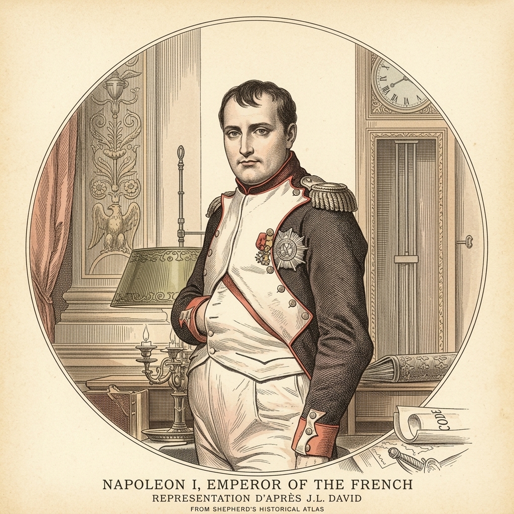 Restored portrait of Napoleon Bonaparte