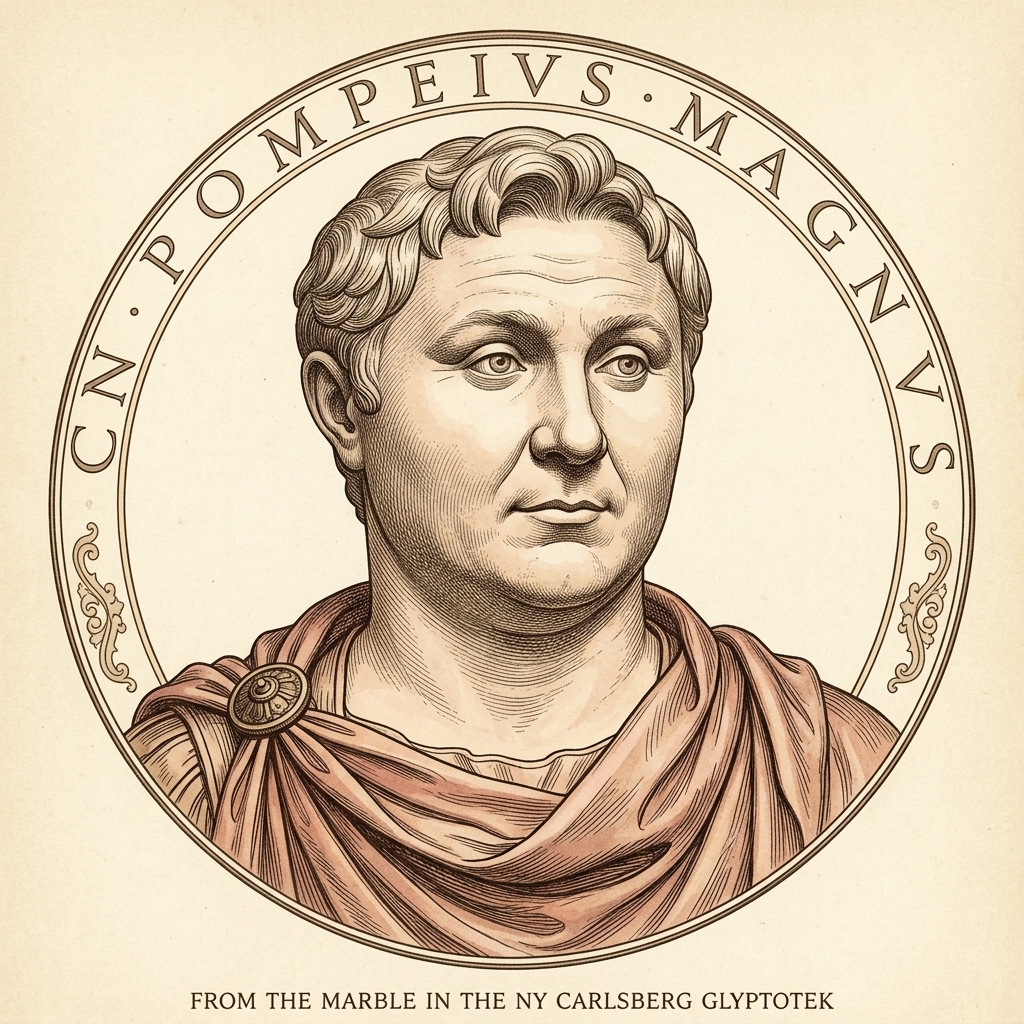 Marble portrait bust of Pompey the Great