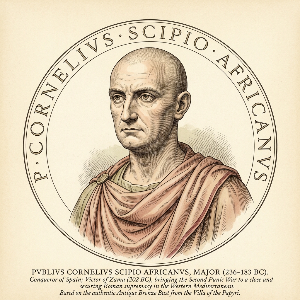 Portrait illustration of Scipio Africanus