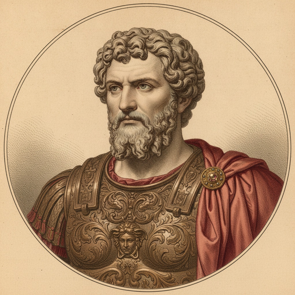 Restored medallion portrait of Septimius Severus