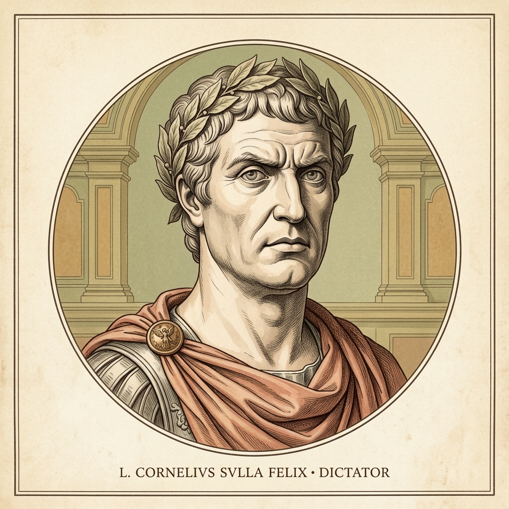 Engraved portrait of Lucius Cornelius Sulla