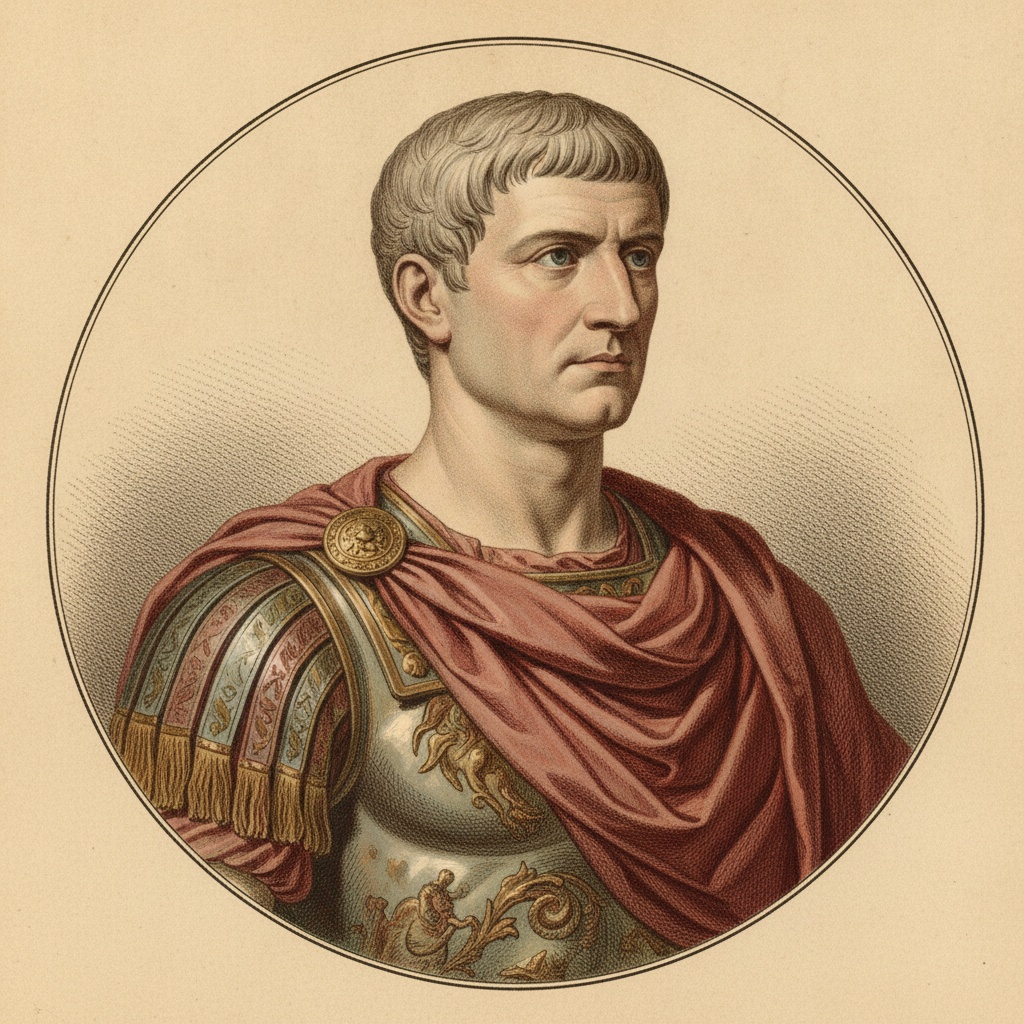 Marble portrait bust of Tiberius